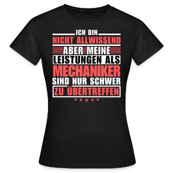Des performances inégalées en tant que mécanicien - T-shirt Femme - noir - Devant - AI Model Female 172 dark (172cm)