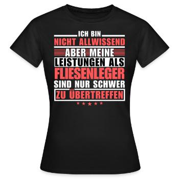 Des performances inégalées en tant que carreleur - T-shirt Femme - noir - Devant - AI Model Female 172 dark (172cm)