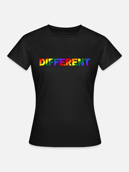 Different Regenbogen Pride - Frauen T-Shirt - Schwarz
