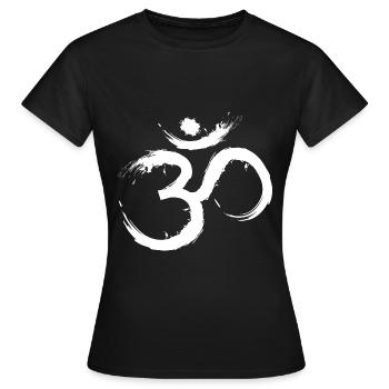 Symbole de conception Om Hindou Jainas Bouddhiste Hindou - T-shirt Femme - noir - Devant - AI Model Female 172 dark (172cm)