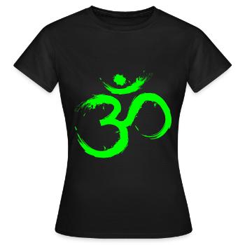 Om Design Symbol Meditation Befreiung Limone Grün - Frauen T-Shirt - Schwarz - Vorne - AI Model Female 172 dark (172cm)