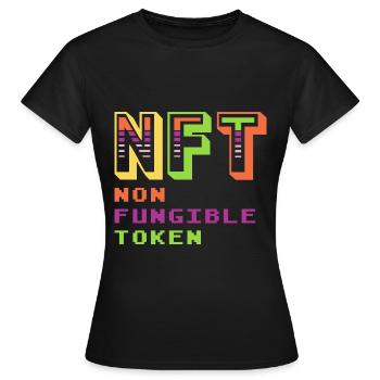 NFT Non Fungible Token Crypto Coin Bitcoin-Liebha - Women's T-Shirt - black - Front - AI Model Female 172 dark (172cm)