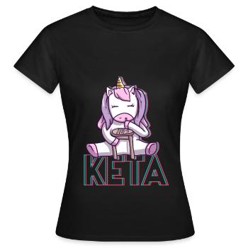 Ketamin Droge schniefen Einhorn Lustiges Techno - Frauen T-Shirt - Schwarz - Vorne - AI Model Female 172 dark (172cm)