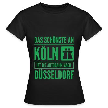Contre l’autoroute de Cologne pour Düsseldorf - T-shirt Femme - noir - Devant - AI Model Female 172 dark (172cm)