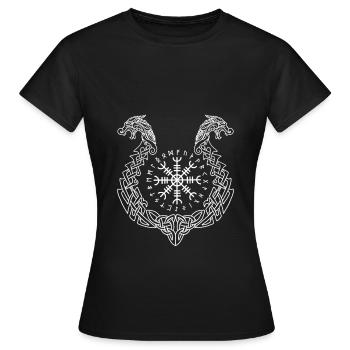 Wikinger Symbol Nordisch Skandinavisch Nordische - Frauen T-Shirt - Schwarz - Vorne - AI Model Female 172 dark (172cm)