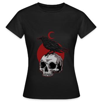 Raven Bird Blackbird Birdwatching Crow Goth Style - Frauen T-Shirt - Schwarz - Vorne - AI Model Female 172 dark (172cm)