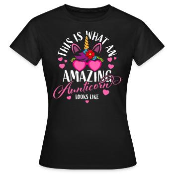 Voici à quoi ressemble un tante-maïs étonnant - T-shirt Femme - noir - Devant - AI Model Female 172 dark (172cm)