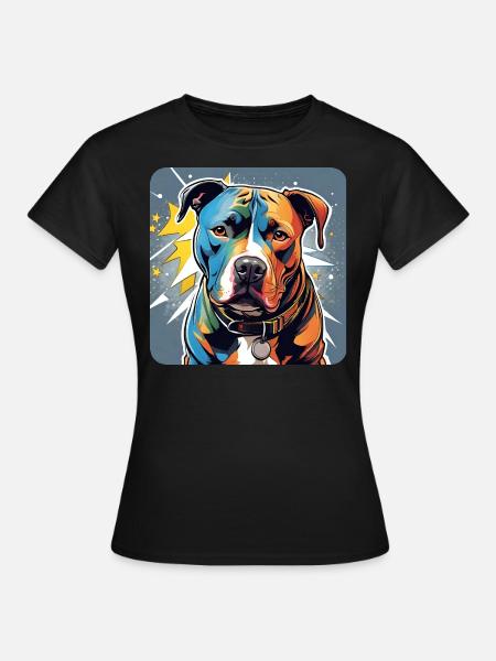 Cooler Pitbull Hund - Frauen T-Shirt - Schwarz