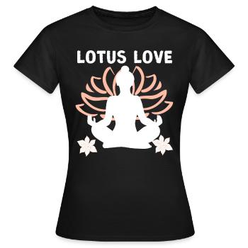 Lotus Love | Nature's Elegance and Affection - Women's T-Shirt - black - Front - AI Model Female 172 dark (172cm)