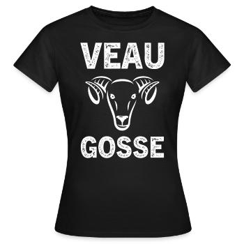 veau gosse - T-shirt Femme - noir - Devant - AI Model Female 172 dark (172cm)