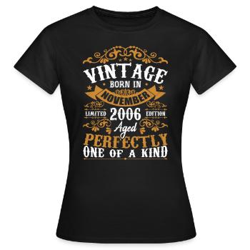 Vintage November 2006 Anniversary November 2006 - Women's T-Shirt - black - Front - AI Model Female 172 dark (172cm)