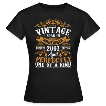 Vintage November 2007 Anniversary November 2007 - Women's T-Shirt - black - Front - AI Model Female 172 dark (172cm)