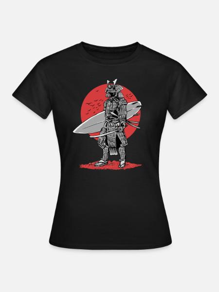 surfer samurai - Frauen T-Shirt - Schwarz