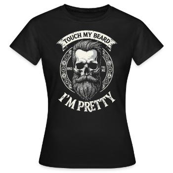 Touch My Beard and Tell Me I'm Pretty - T-shirt Femme - noir - Devant - AI Model Female 172 dark (172cm)