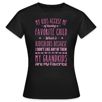 My Grandkids Are My Favorite Grandmother Grandma - Women's T-Shirt - black - Front - AI Model Female 172 dark (172cm)