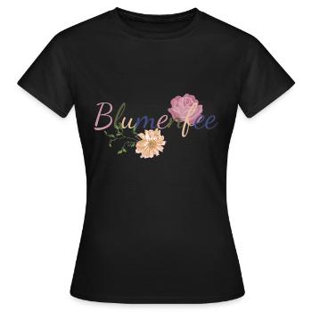 Blumenfee - Freude mit Blumen - Frauen T-Shirt - Schwarz - Vorne - AI Model Female 172 dark (172cm)