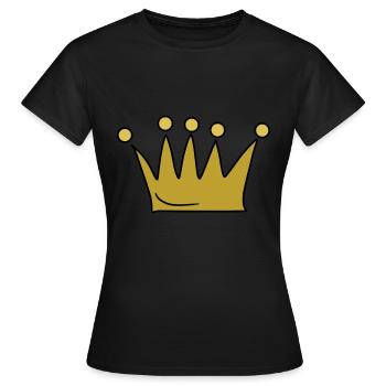 Emoji couronne couronnes croquis or - T-shirt Femme - noir - Devant - AI Model Female 172 dark (172cm)