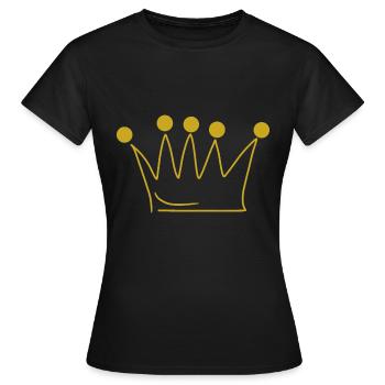 Emoji couronne couronnes croquis or - T-shirt Femme - noir - Devant - AI Model Female 172 dark (172cm)