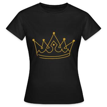 Emoji couronne couronnes croquis or - T-shirt Femme - noir - Devant - AI Model Female 172 dark (172cm)