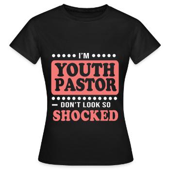 Youth pastor - Women's T-Shirt - black - Front - AI Model Female 172 dark (172cm)