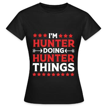 Jäger Jagen - Frauen T-Shirt - Schwarz - Vorne - AI Model Female 172 dark (172cm)