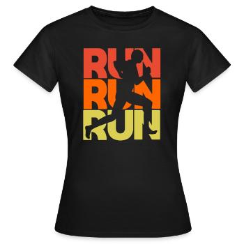 Run Run Run - Jogging - Fitness - T-shirt Femme - noir - Devant - AI Model Female 172 dark (172cm)