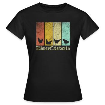 Hühnerflüsterin - Chicken Design - Frauen T-Shirt - Schwarz - Vorne - AI Model Female 172 dark (172cm)