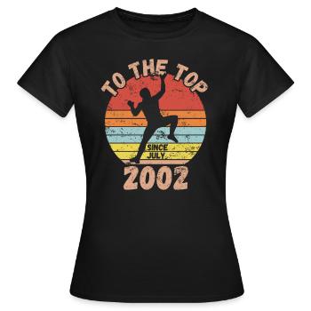 Anniversaire Escalade Bouldering depuis juillet 2002 - T-shirt Femme - noir - Devant - AI Model Female 172 dark (172cm)
