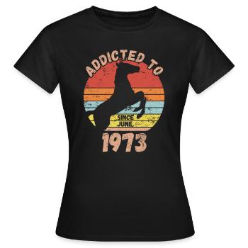 Geburtstag Pferde Reiten Juni 1973 - Frauen T-Shirt - Schwarz - Vorne - AI Model Female 172 dark (172cm)