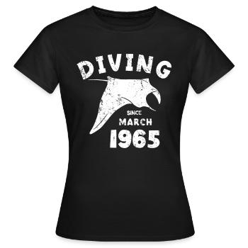 Taucher Geburtstag - Diving since March 1965 - Frauen T-Shirt - Schwarz - Vorne - AI Model Female 172 dark (172cm)