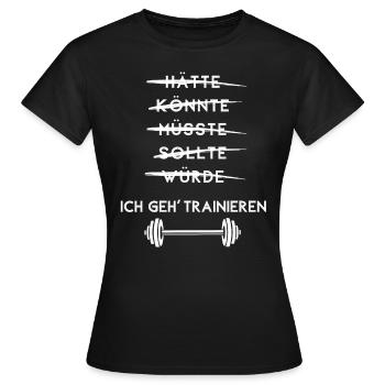 Ich geh trainieren Training Fitness Sport Pumpen - Frauen T-Shirt - Schwarz - Vorne - AI Model Female 172 dark (172cm)