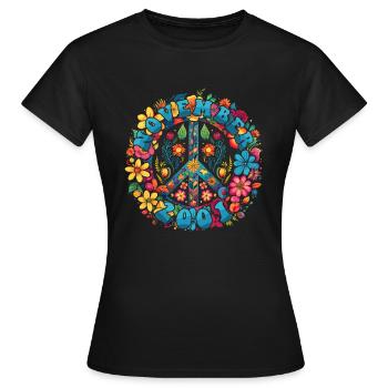 Flower Power Hippie Birthday - November 2001 - Women's T-Shirt - black - Front - AI Model Female 172 dark (172cm)