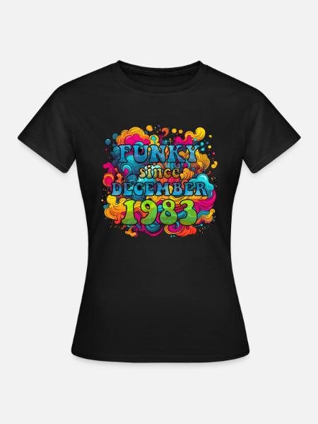 Funky Geburtstag: Dezember 1983 - Psychadelic - Frauen T-Shirt - Schwarz