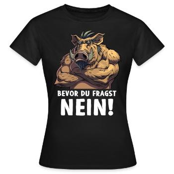 Sanglier avant de demander Forêt sauvage - T-shirt Femme - noir - Devant - AI Model Female 172 dark (172cm)