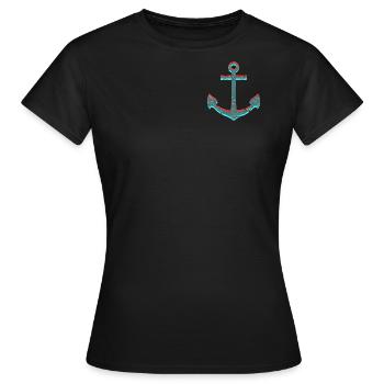 Ancre / Holographie - T-shirt Femme - noir - Devant - AI Model Female 172 dark (172cm)