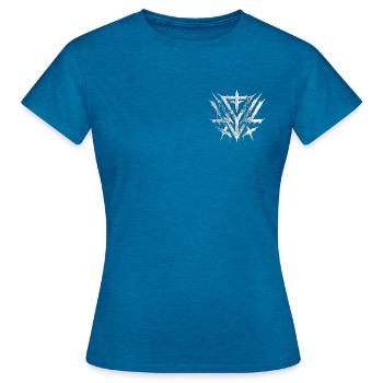 Tribal Metal - Frauen T-Shirt - Antikblaues Saphir meliert - Vorne - AI Model Female 172 dark (172cm)