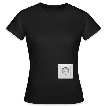 Prise blanche - T-shirt Femme - noir - Devant - AI Model Female 172 dark (172cm)