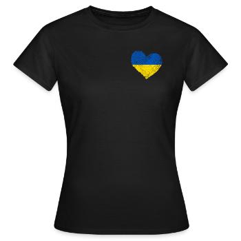 Ukraine Cœur - T-shirt Femme - noir - Devant - AI Model Female 172 dark (172cm)