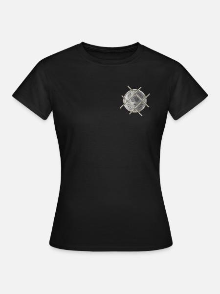 Symbolisches Silbermedaillon - Frauen T-Shirt - Schwarz