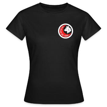 Loup Rouge & Blanc - T-shirt Femme - noir - Devant - AI Model Female 172 dark (172cm)