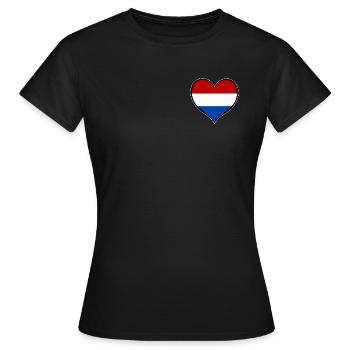 Holland Herzflagge - Frauen T-Shirt - Schwarz - Vorne - AI Model Female 172 dark (172cm)