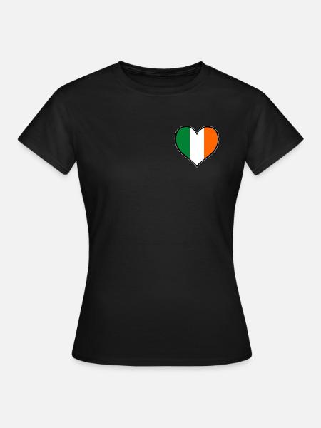 Irland Herzflagge - Frauen T-Shirt - Schwarz
