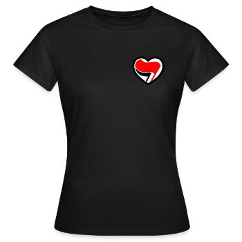 Antifa heart - Antifa flag - flag - Women's T-Shirt - black - Front - AI Model Female 172 dark (172cm)