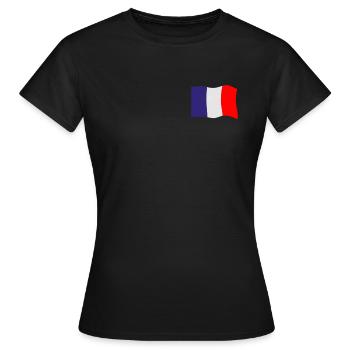 Frankreich Fahne - Frauen T-Shirt - Schwarz - Vorne - AI Model Female 172 dark (172cm)
