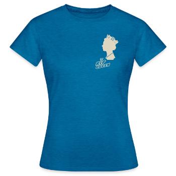 Queen Elizabeth II - Frauen T-Shirt - Antikblaues Saphir meliert - Vorne - AI Model Female 172 dark (172cm)