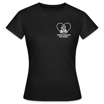 Super Biker Mom – Heart Motorcycle Motorcycle Biker - Women's T-Shirt - black - Front - AI Model Female 172 dark (172cm)