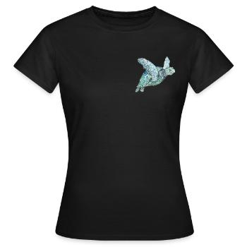 tortue marine - T-shirt Femme - noir - Devant - AI Model Female 172 dark (172cm)