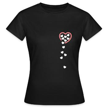 Cœur rempli d’amour - T-shirt Femme - noir - Devant - AI Model Female 172 dark (172cm)