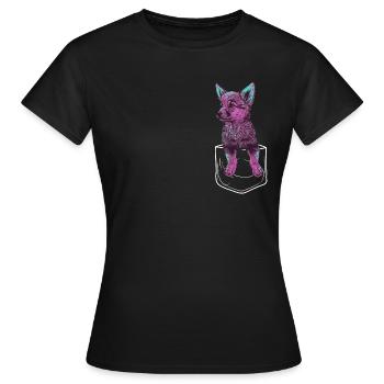 pinker Baby Wolf im Taschenformat - Frauen T-Shirt - Schwarz - Vorne - AI Model Female 172 dark (172cm)