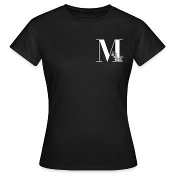 Lettre M - T-shirt Femme - noir - Devant - AI Model Female 172 dark (172cm)